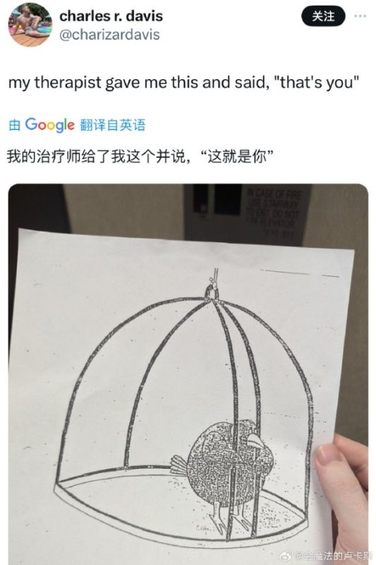 我的治疗师给了我这个并说，“这就是你”